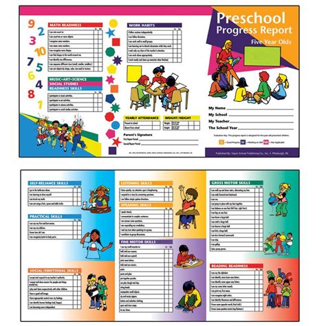 Preschool Progress Report 10pk Age5 Progress Report Preschool