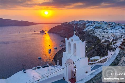View Of Oia Village At Stock Photo