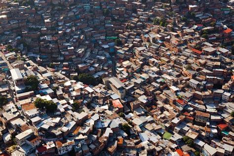 Aerial View Of Slums In Caracas Venezuela Where A Metro Cable Line
