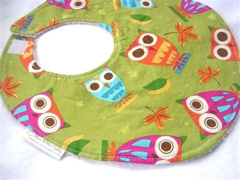 Baby Girl Bib On A Whim Owls In Pistachio Fits Babies And Etsy