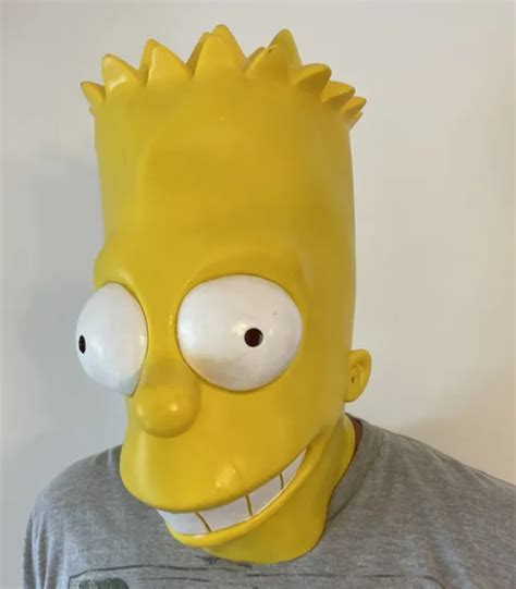 Vintage 1999 Bart Simpson Rubber Mask The Simpsons Costume Adult Used 2499 Picclick