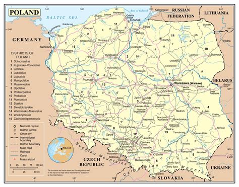 Large Political And Administrative Map Of Poland With Roads Cities And