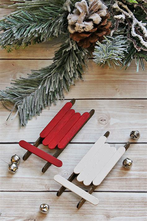 Handmade Christmas Ornaments Popsicle Stick Sleds Clean And Scentsible