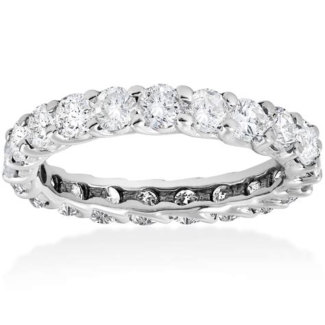Pompeii3 3ct Trellis Diamond Eternity Wedding Ring 14k White Gold