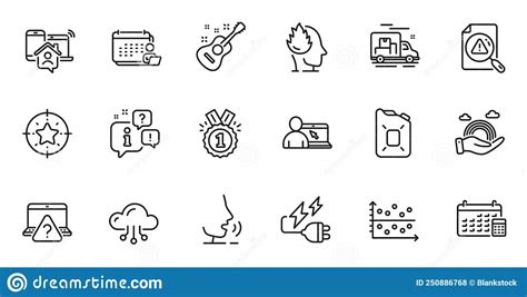 Outline Set Of Dot Plot Accounting And Star Target Line Icons For Web