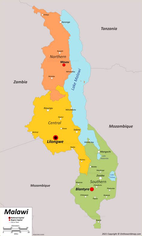 Political Map Of Malawi