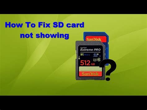 An sd card with no file system on it can't be formatted. How To Fix SD card not showing - YouTube