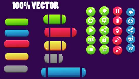 Game Gui Buttons 5 Style Game Ui Buttons Asset Gamedev Market