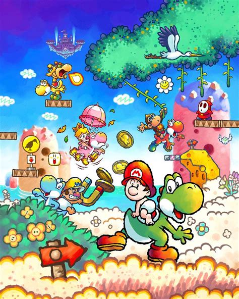 Yoshis Island Ds Promotional Illustration Super Mario World