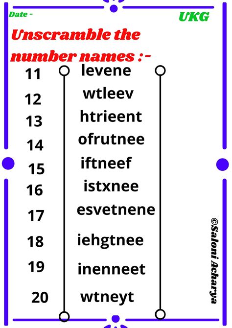 Number Names Worksheet First Grade Math Worksheets Kids Math