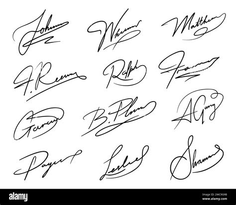 Autograph Or Business Signatures Pack Set Of Pen Handwritten Names