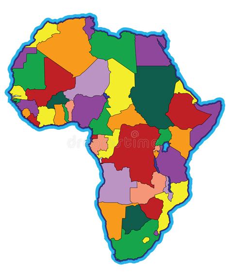 Colorful Map Of Africa Stock Illustration Illustration Of Countries
