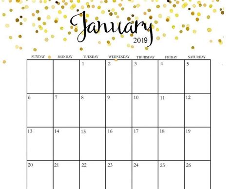 January Aesthetic Calendar