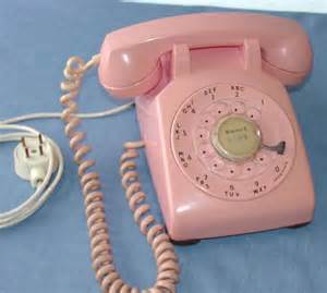 Old Vintage Rotary Dial Pink Telephone Phone 1960s Retro Western