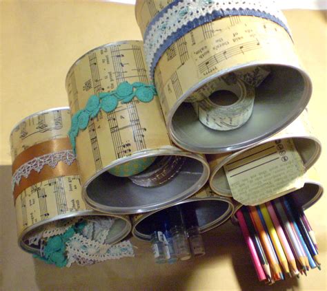 My Crafty Friend Jen Recycled Tin Cans Crafty Organizer