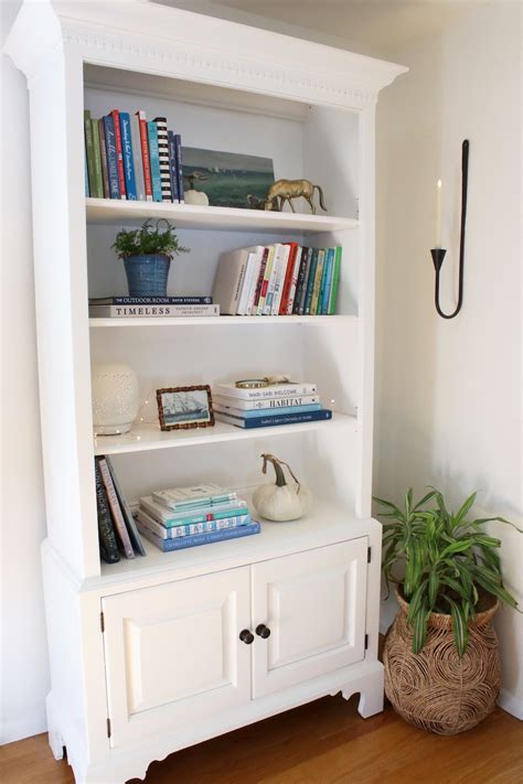 White Painted Wood Bookcase Before And After The Inspired Room