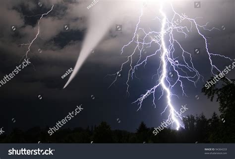 Tornado And Lightening Bolt Stock Photo 94364233 Shutterstock