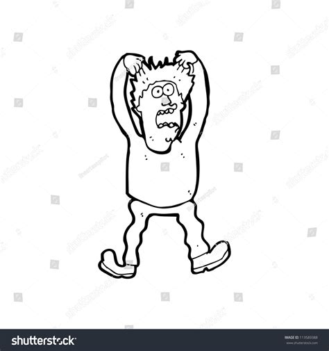 Cartoon Man Pulling Hair Out Stock Photo 113589388 Shutterstock