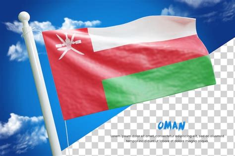 Premium Psd Oman Realistic Flag 3d Render Isolated Or 3d Oman Waving