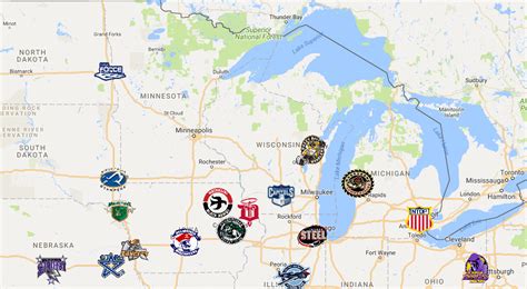 From wikipedia, the free encyclopedia. 2018 USHL Map | Map, Sport hockey, Teams