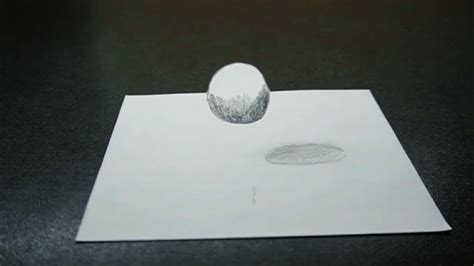 How To Draw 3d Floating Ball On Paper Easy 3d Ball Drawing With