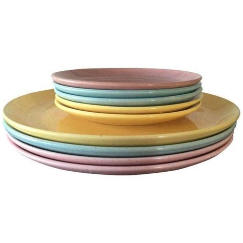 Bauer And Monterey Pastel Speckle Plates Set Of 9 130 Liked On
