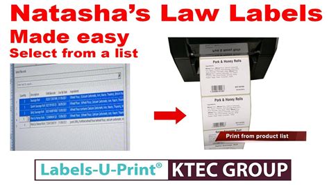 Natashas Law Labels Made Easy Labels U Print ® Ktec Group Uk Youtube
