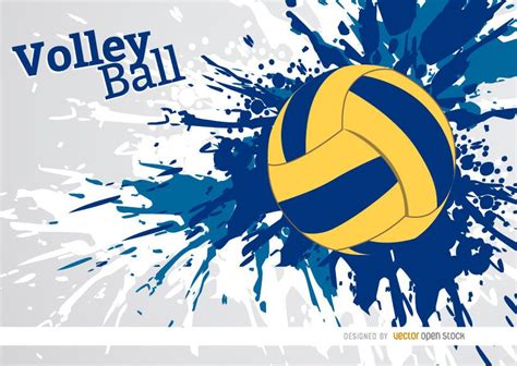 Volleyball Grunge Paint Design Vector Download