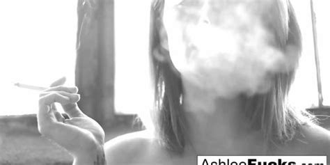 Busty Ashlee Graham Smokes While Showing Off Her Natural Tits Ashley