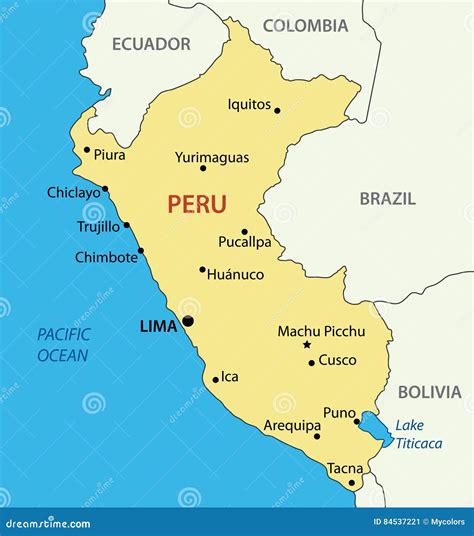 República Do Peru Mapa Do País Ilustração Do Vetor Ilustração De