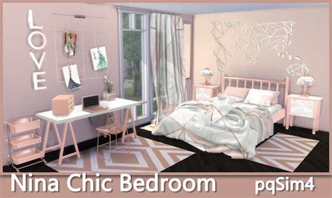 Sims 4 Ccs The Best Nina Chic Bedroom By Pqsim4