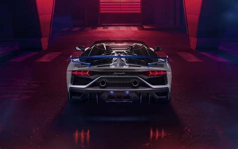 2880x1800 Lamborghini Aventador Svj Roadster Xago Edition Rear View