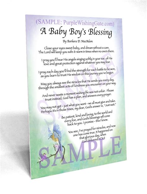 Baby Boys Blessing Framed And Personalized Ts