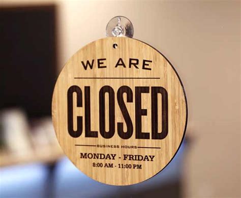 bamboo open closed sign  sided open closed sign