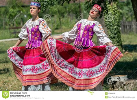Young Belorussian Dancers In Traditional Costume Editorial Stock Photo