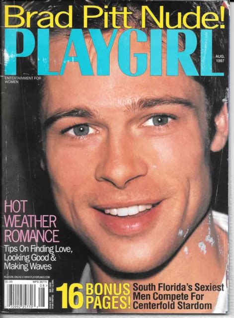 PLAYGIRL MAGAZINE NUDE Brad Pitt August 1997 Issue Collectible 19 95