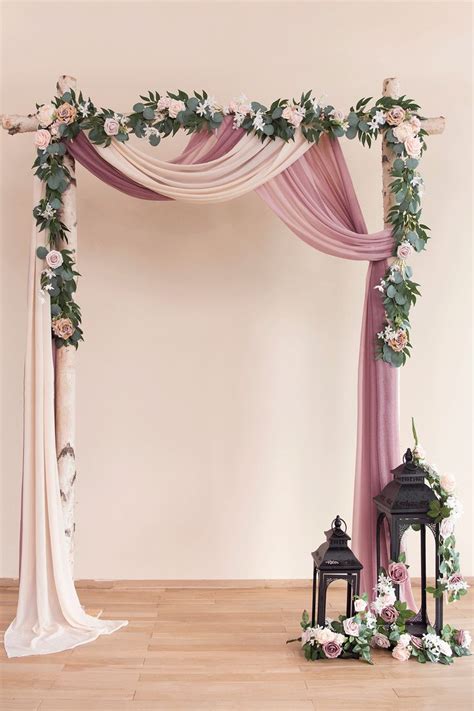 Wedding Arch Floral Garland 65ft Set Of 2 2 Colors Clearance