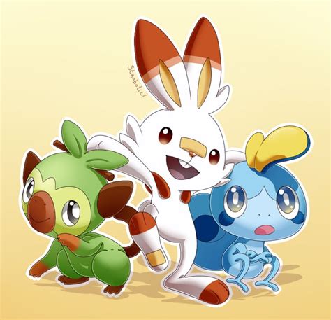 Gen 8 Starters By Strobotic Pokemon Starters New Pokemon Game Pokemon