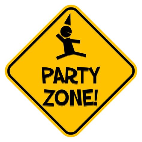 Party Zone Road Sign Funny Road Signs Sticker Sign Road Signs