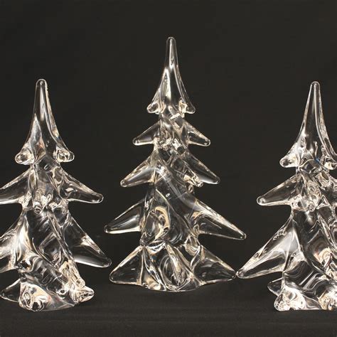 Three Dansk Crystal Christmas Trees Ebth