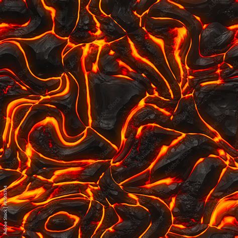 Seamless Magma Or Lava Texture Stock Illustration Adobe Stock