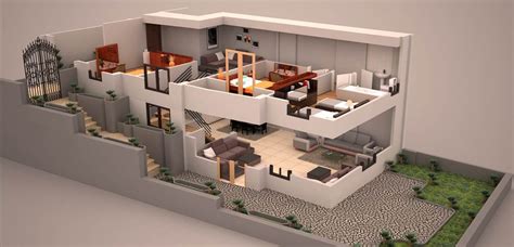 Duplex 3d Plan 3d House Plans Sims House Plans House Flooring