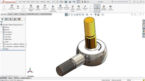 ⚡ Solidworks Tutorial 7 Design A Ball Joint Elbow Joint Assembly