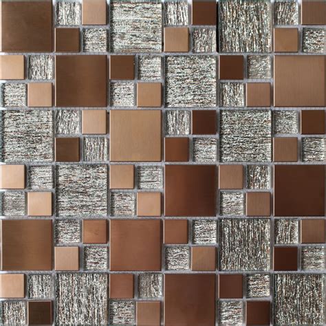 Copper Luxe Copper Effect Glass And Metal Mosaic Tile Metal Mosaic Tiles Copper Mosaic Tile