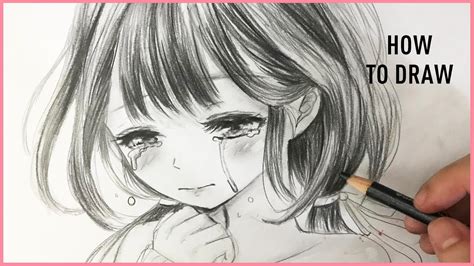 Manga Art Anime Girl Crying Crying Girl Drawing Cry Drawing Anime The