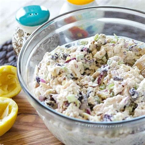 You'll combine all of the ingredients in a bowl and mix to combine. Cranberry Almond Chicken Salad • The Pinning Mama