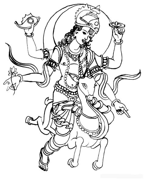 Hindu Mythology 109240 Gods And Goddesses Printable Coloring Pages