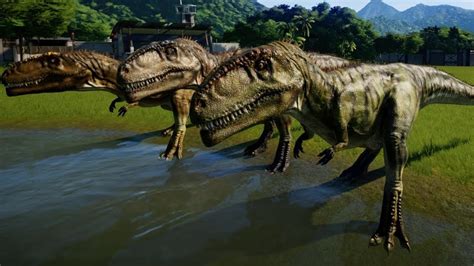 3 Giganotosaurus Vs 3 Carcharodontosaurus Jurassic World Evolution