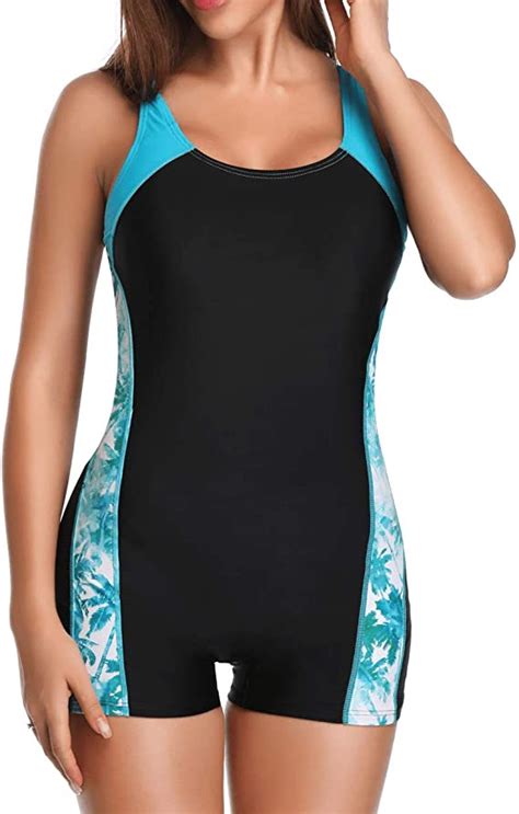 Yilisha Womens Athletic One Piece Swimsuits Boyleg