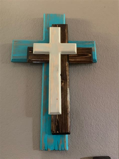 Three Wooden Crosses Etsy